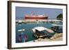 Ferry Entering the Harbour of Poros, Kefalonia, Greece-Peter Thompson-Framed Photographic Print