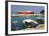 Ferry Entering the Harbour of Poros, Kefalonia, Greece-Peter Thompson-Framed Photographic Print