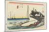 Ferry Gate of Shichiri, Kuwana, C. 1833-Utagawa Hiroshige-Mounted Giclee Print