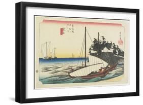 Ferry Gate of Shichiri, Kuwana, C. 1833-Utagawa Hiroshige-Framed Giclee Print