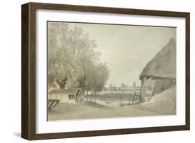 Ferry Hinksey, Near Oxford, 15 June 1789 (Watercolour over Graphite, on Paper)-John Baptist Malchair-Framed Giclee Print