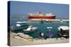 Ferry in the Harbour of Poros, Kefalonia, Greece-Peter Thompson-Stretched Canvas