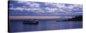 Ferry in the Sea, Elliott Bay, Puget Sound, Washington State, USA-null-Stretched Canvas