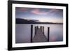 Ferry landing stage on Derwent Water at sunset near Ashness Bridge in Borrowdale, UK-George Robertson-Framed Photographic Print