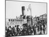 Ferry lands passengers on the island of Prinkipo off the coast of Istanbul, c.1920-null-Mounted Photographic Print