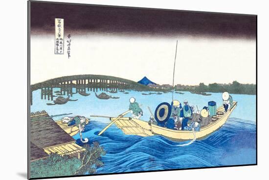 Ferry Leaving the Dock-Katsushika Hokusai-Mounted Art Print