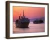 Ferry & Marine Traffic at Mykonos Harbor, Greece-Walter Bibikow-Framed Premium Photographic Print