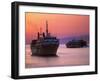 Ferry & Marine Traffic at Mykonos Harbor, Greece-Walter Bibikow-Framed Photographic Print