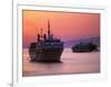 Ferry & Marine Traffic at Mykonos Harbor, Greece-Walter Bibikow-Framed Photographic Print