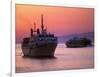 Ferry & Marine Traffic at Mykonos Harbor, Greece-Walter Bibikow-Framed Photographic Print