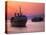 Ferry & Marine Traffic at Mykonos Harbor, Greece-Walter Bibikow-Stretched Canvas