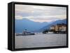 Ferry on Lake Como, Bellagio, Lake Como, Lombardy, Italian Lakes, Italy, Europe-Frank Fell-Framed Stretched Canvas