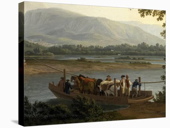 Ferry on Sele-Jacob Philipp Hackert-Stretched Canvas