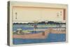 Ferry on the Tenryu River at Mitsuke, 1841-1842-Utagawa Hiroshige-Stretched Canvas