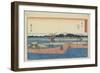 Ferry on the Tenryu River at Mitsuke, 1841-1842-Utagawa Hiroshige-Framed Giclee Print