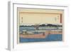 Ferry on the Tenryu River at Mitsuke, 1841-1842-Utagawa Hiroshige-Framed Giclee Print