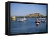 Ferry Passing Castle Cornet, St. Peter Port, Guernsey, Channel Islands, United Kingdom, Europe-Lightfoot Jeremy-Framed Stretched Canvas