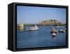 Ferry Passing Castle Cornet, St. Peter Port, Guernsey, Channel Islands, United Kingdom, Europe-Lightfoot Jeremy-Framed Stretched Canvas