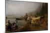 Ferry place by the lake, 1883-Anders Askevold-Mounted Giclee Print
