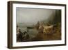 Ferry place, by the lake, 1883-Anders Askevold-Framed Giclee Print