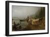 Ferry place, by the lake, 1883-Anders Askevold-Framed Giclee Print