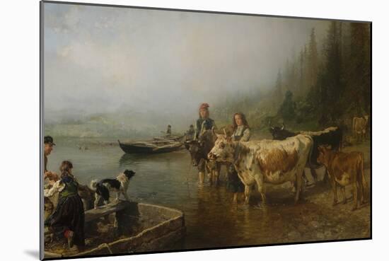 Ferry place, by the lake, 1883-Anders Askevold-Mounted Giclee Print