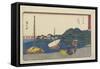 Ferry Port at Imagiri Beach, Maisaka, 1841-1842-Utagawa Hiroshige-Framed Stretched Canvas