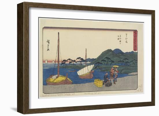 Ferry Port at Imagiri Beach, Maisaka, 1841-1842-Utagawa Hiroshige-Framed Giclee Print