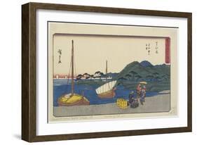 Ferry Port at Imagiri Beach, Maisaka, 1841-1842-Utagawa Hiroshige-Framed Giclee Print