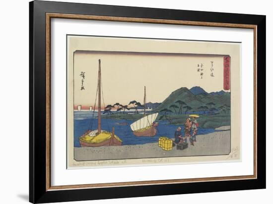 Ferry Port at Imagiri Beach, Maisaka, 1841-1842-Utagawa Hiroshige-Framed Giclee Print