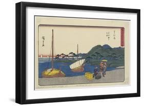 Ferry Port at Imagiri Beach, Maisaka, 1841-1842-Utagawa Hiroshige-Framed Giclee Print