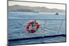 Ferry Railing in Ibiza with round Buoy-LUNAMARINA-Mounted Photographic Print