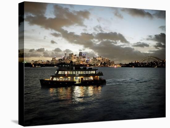 Ferry Sailing across Sydney Harbour, Sydney, New South Wales, Australia, Pacific-Purcell-Holmes-Stretched Canvas