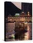 Ferry Sailing Towards Jumbo Floating Restaurant at Dusk, Aberdeen Harbour, Hong Kong, China, Asia-Purcell-Holmes-Stretched Canvas