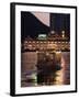 Ferry Sailing Towards Jumbo Floating Restaurant at Dusk, Aberdeen Harbour, Hong Kong, China, Asia-Purcell-Holmes-Framed Photographic Print