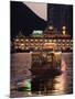 Ferry Sailing Towards Jumbo Floating Restaurant at Dusk, Aberdeen Harbour, Hong Kong, China, Asia-Purcell-Holmes-Mounted Photographic Print