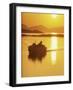 Ferry Silhouetted by the Midnight Sun, Harstad, Norway, Scandinavia, Europe-Dominic Harcourt-webster-Framed Photographic Print