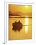 Ferry Silhouetted by the Midnight Sun, Harstad, Norway, Scandinavia, Europe-Dominic Harcourt-webster-Framed Photographic Print