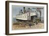 Ferry Transporting Trains across Lake Baikal, Siberia-null-Framed Giclee Print