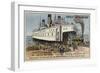 Ferry Transporting Trains across Lake Baikal, Siberia-null-Framed Giclee Print