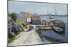 Ferry wharf in western Norway, 1890-Johannes Martin Grimelund-Mounted Giclee Print