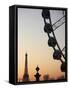 Ferry Wheel in Place De La Concorde with Eiffel Tower in the Background Near Sunset, Paris, France-Bruce Yuanyue Bi-Framed Stretched Canvas