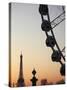 Ferry Wheel in Place De La Concorde with Eiffel Tower in the Background Near Sunset, Paris, France-Bruce Yuanyue Bi-Stretched Canvas