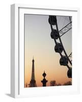 Ferry Wheel in Place De La Concorde with Eiffel Tower in the Background Near Sunset, Paris, France-Bruce Yuanyue Bi-Framed Photographic Print