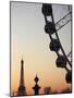 Ferry Wheel in Place De La Concorde with Eiffel Tower in the Background Near Sunset, Paris, France-Bruce Yuanyue Bi-Mounted Photographic Print