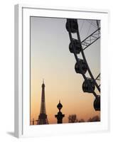 Ferry Wheel in Place De La Concorde with Eiffel Tower in the Background Near Sunset, Paris, France-Bruce Yuanyue Bi-Framed Photographic Print