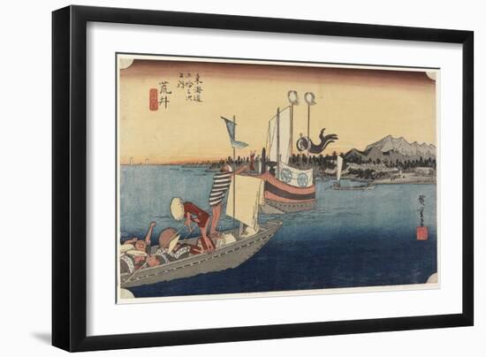 Ferryboats, Arai, C. 1833-Utagawa Hiroshige-Framed Giclee Print