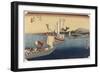 Ferryboats, Arai, C. 1833-Utagawa Hiroshige-Framed Giclee Print