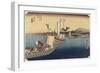 Ferryboats, Arai, C. 1833-Utagawa Hiroshige-Framed Giclee Print