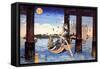 Ferryman-Kuniyoshi Utagawa-Framed Stretched Canvas